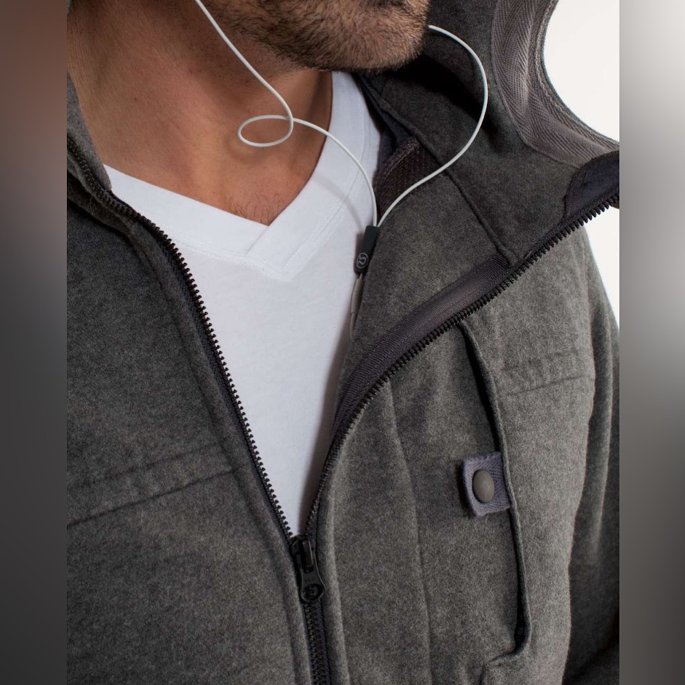 Lululemon West Coast Heavy Zip Up Hoodie Heathered Dark Slate Gray Men’s Medium - Picture 15 of 16